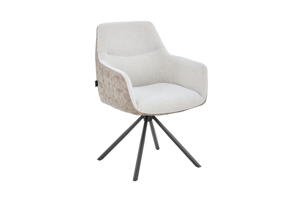 Scaun tapitat cu stofa si picioare metalice Noble 59x65 cm