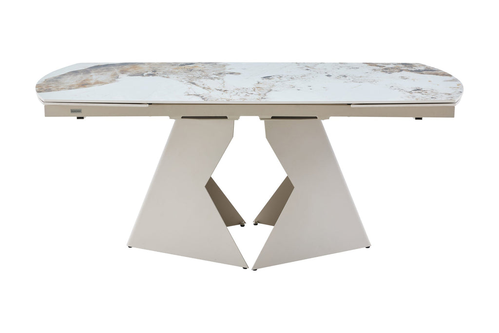 Set masa extensibila dumonde  Brass 180-260x90 cm + 6 scaune Loft 61x64 cm