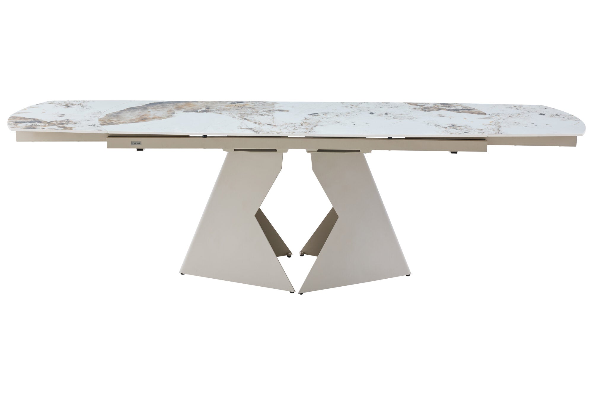 Masa extensibila dumonde cu picioare metalice si blat ceramic Brass 180-260x90 cm