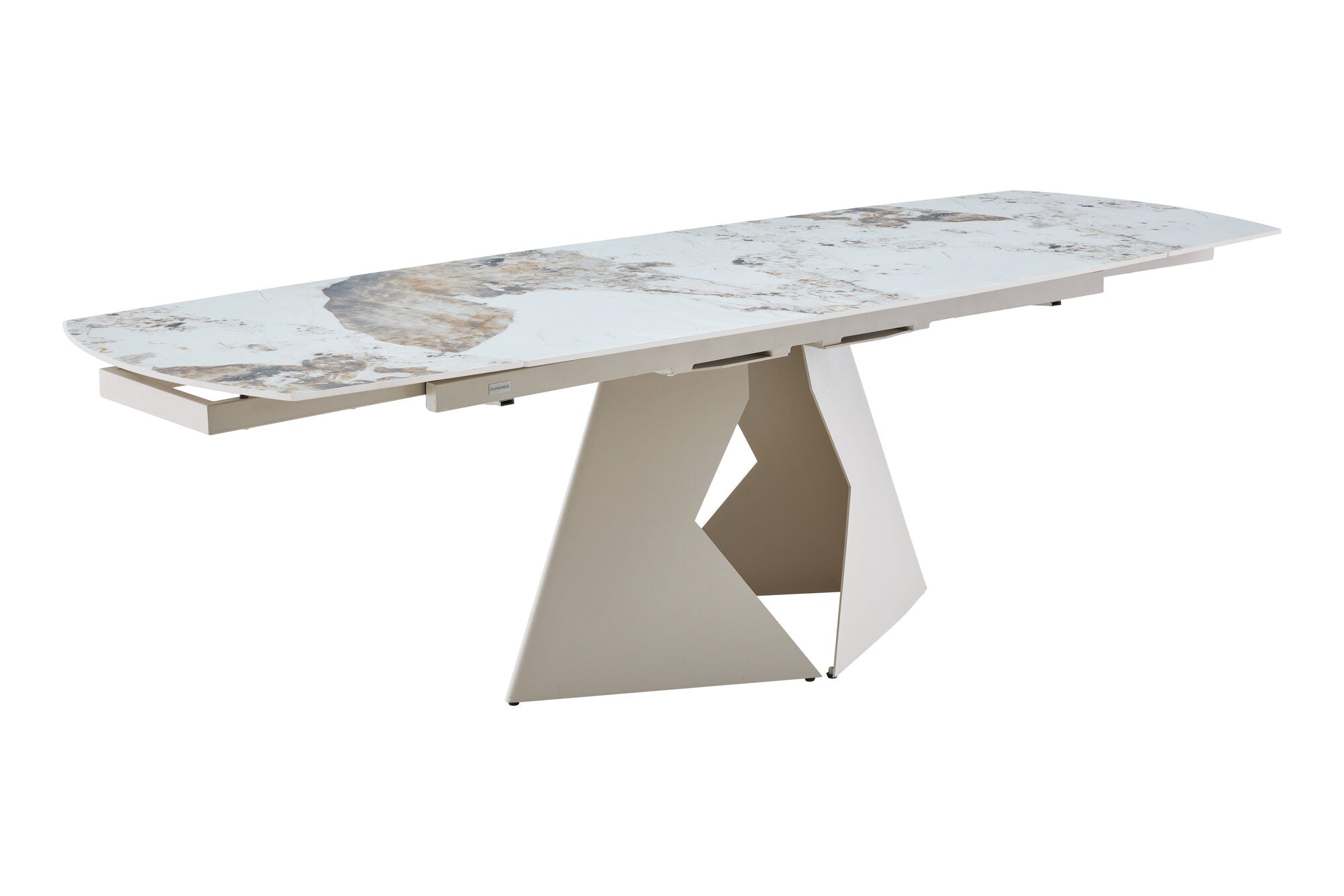 Masa extensibila dumonde cu picioare metalice si blat ceramic Brass 180-260x90 cm