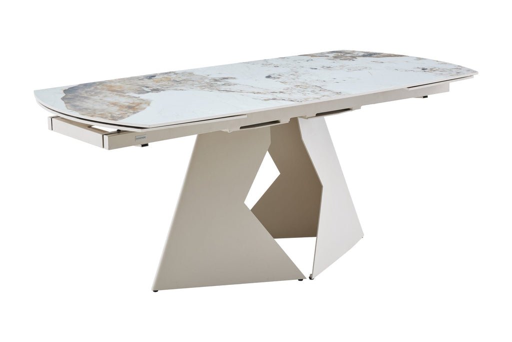 Set masa extensibila dumonde  Brass 180-260x90 cm + 6 scaune Loft 61x64 cm
