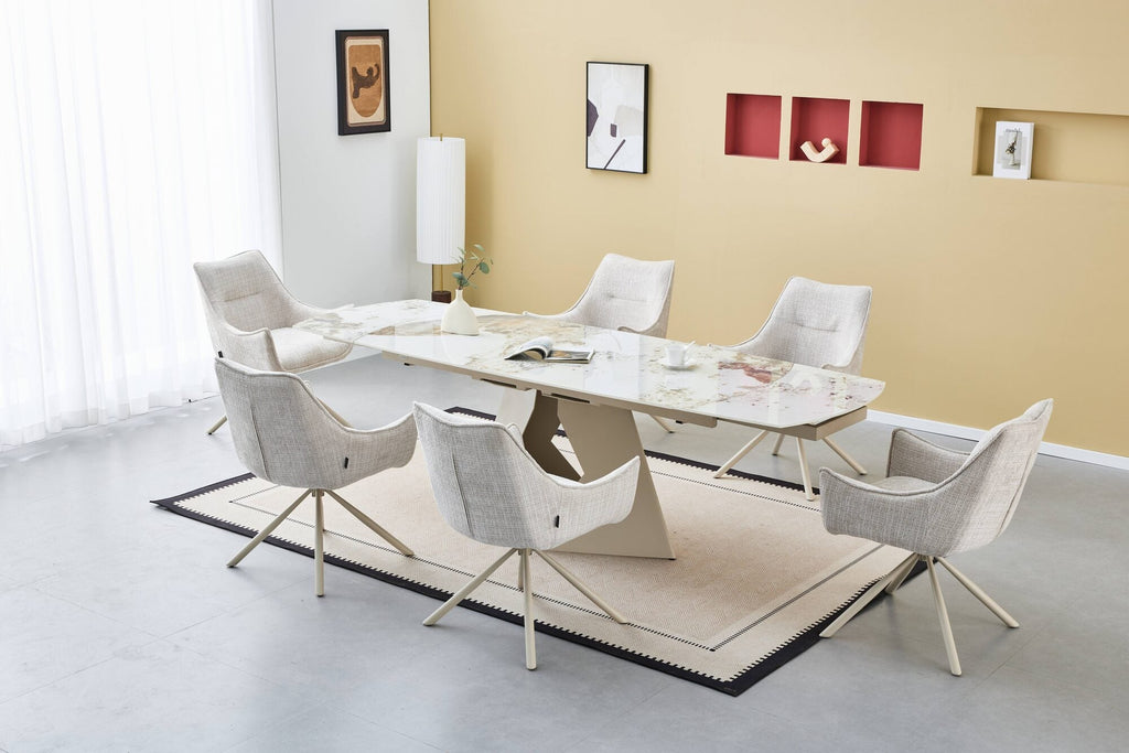 Scaun tapitat cu stofa si picioare metalice Loft 61x64 cm
