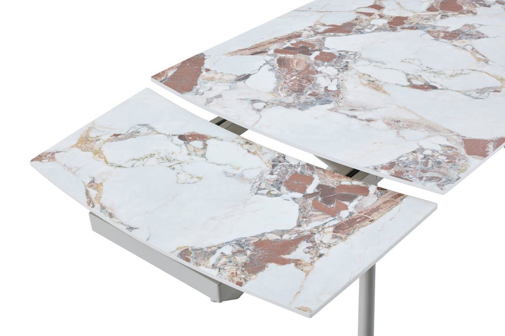 Masa extensibila dumonde cu picioare metalice si blat ceramic Solis 160-240x90 cm