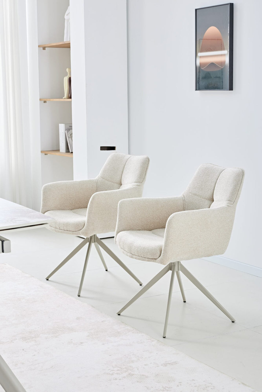 Set masa extensibila dumonde Solis 160-240x90 cm + 6 scaune Guido 62x84 cm