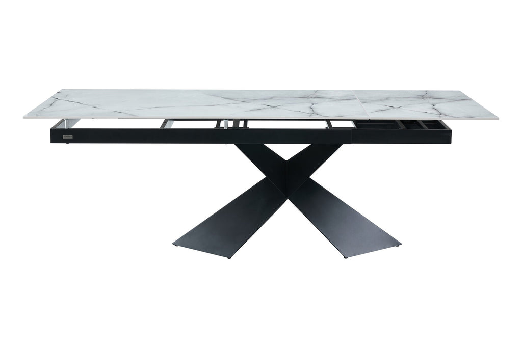 Masa extensibila dumonde picioare metalice si blat ceramic si blat ceramic Noema 160-220x90 cm