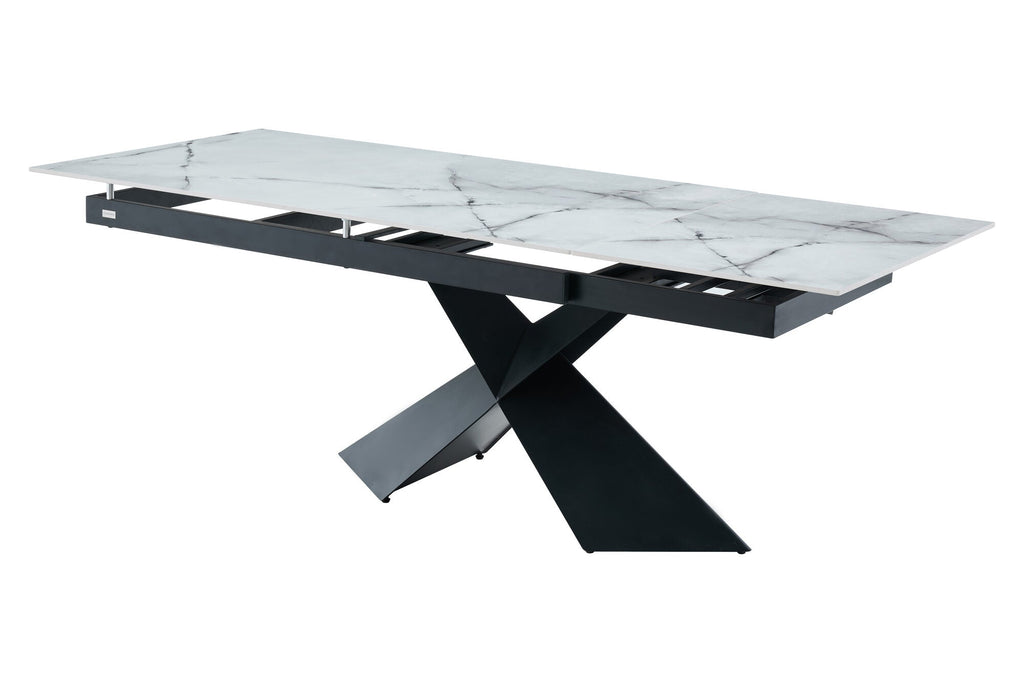 Masa extensibila dumonde picioare metalice si blat ceramic si blat ceramic Noema 160-220x90 cm