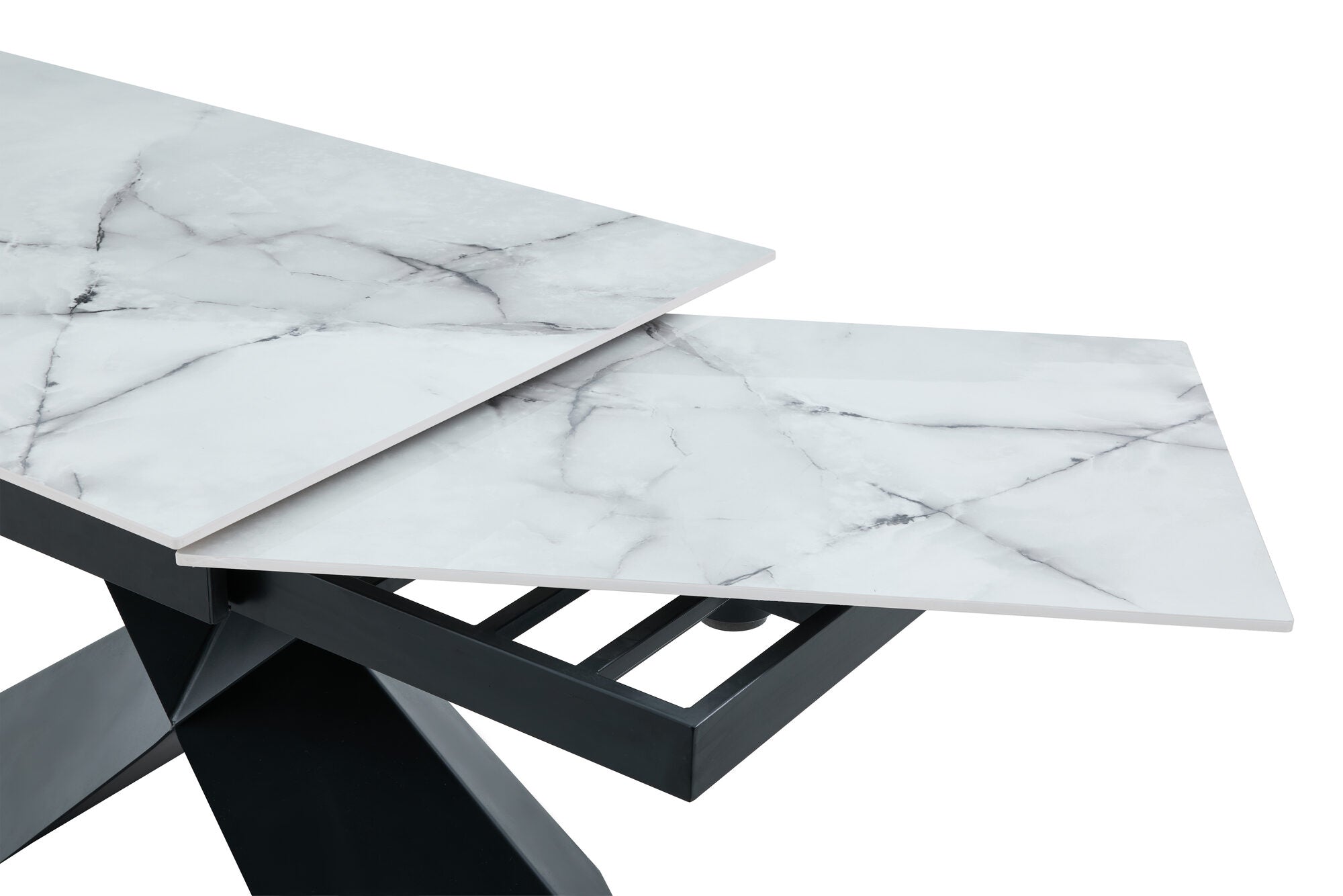 Masa extensibila dumonde picioare metalice si blat ceramic si blat ceramic Noema 160-220x90 cm
