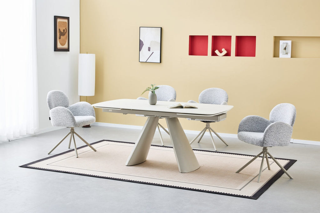 Set masa extensibila dumonde Riviera 165-240x90 cm + 6 scaune Soho 57x61 cm