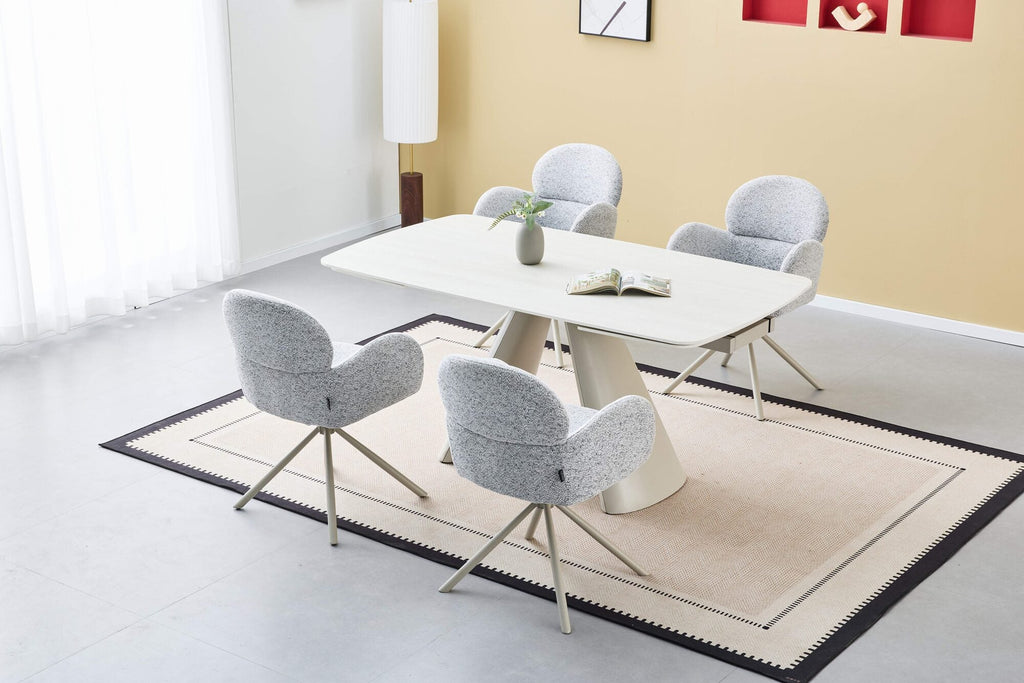 Set masa extensibila dumonde Riviera 165-240x90 cm + 6 scaune Soho 57x61 cm
