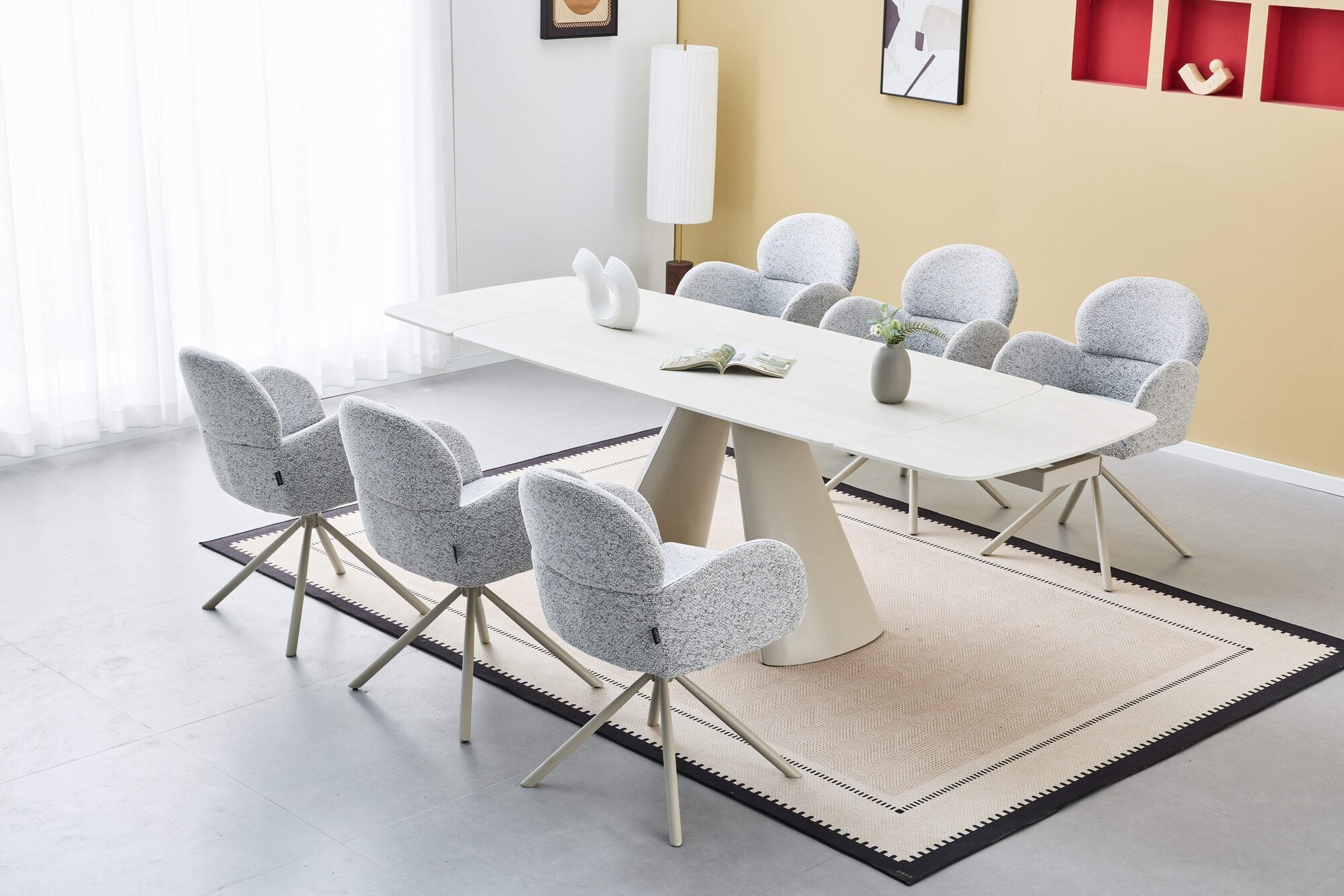 Scaun tapitat cu stofa si picioare metalice Soho 57x61 cm