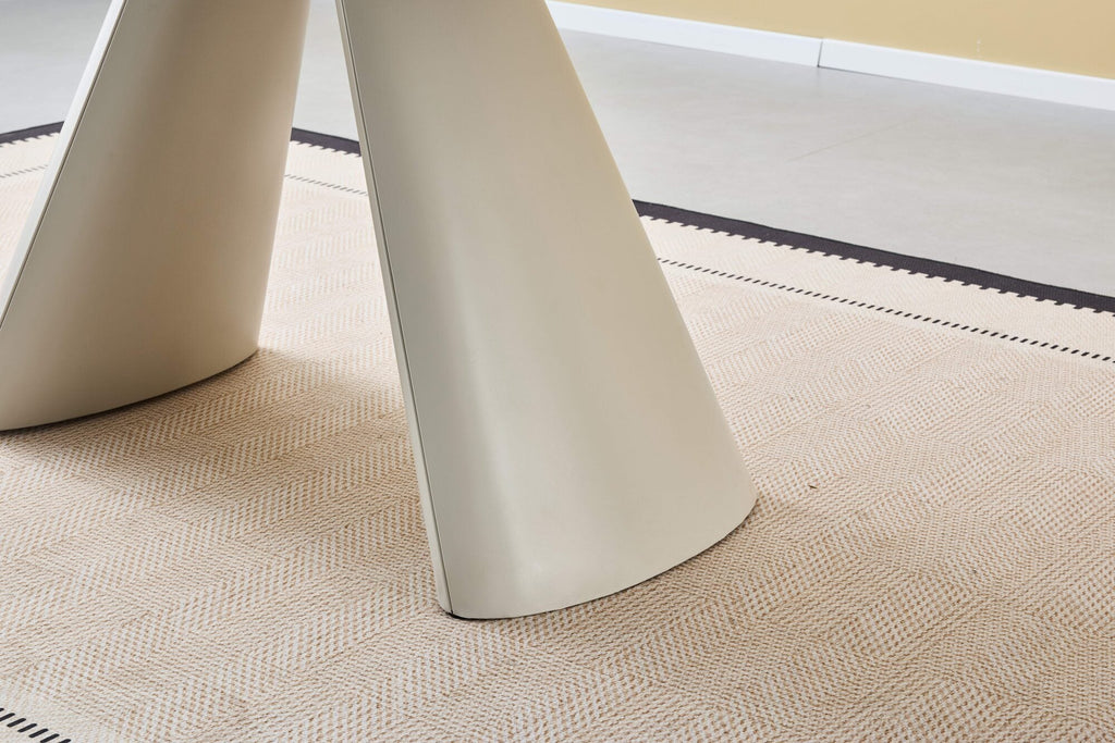 Masa extensibila dumonde cu picioare metalice si blat ceramic Riviera 165-240x90 cm