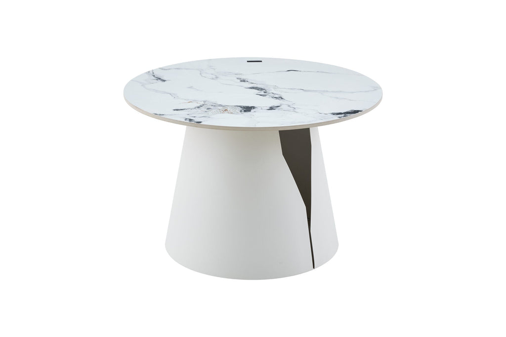 Set 2 mese dumonde cu picioare metalice si blat ceramic Marble 70x70 cm