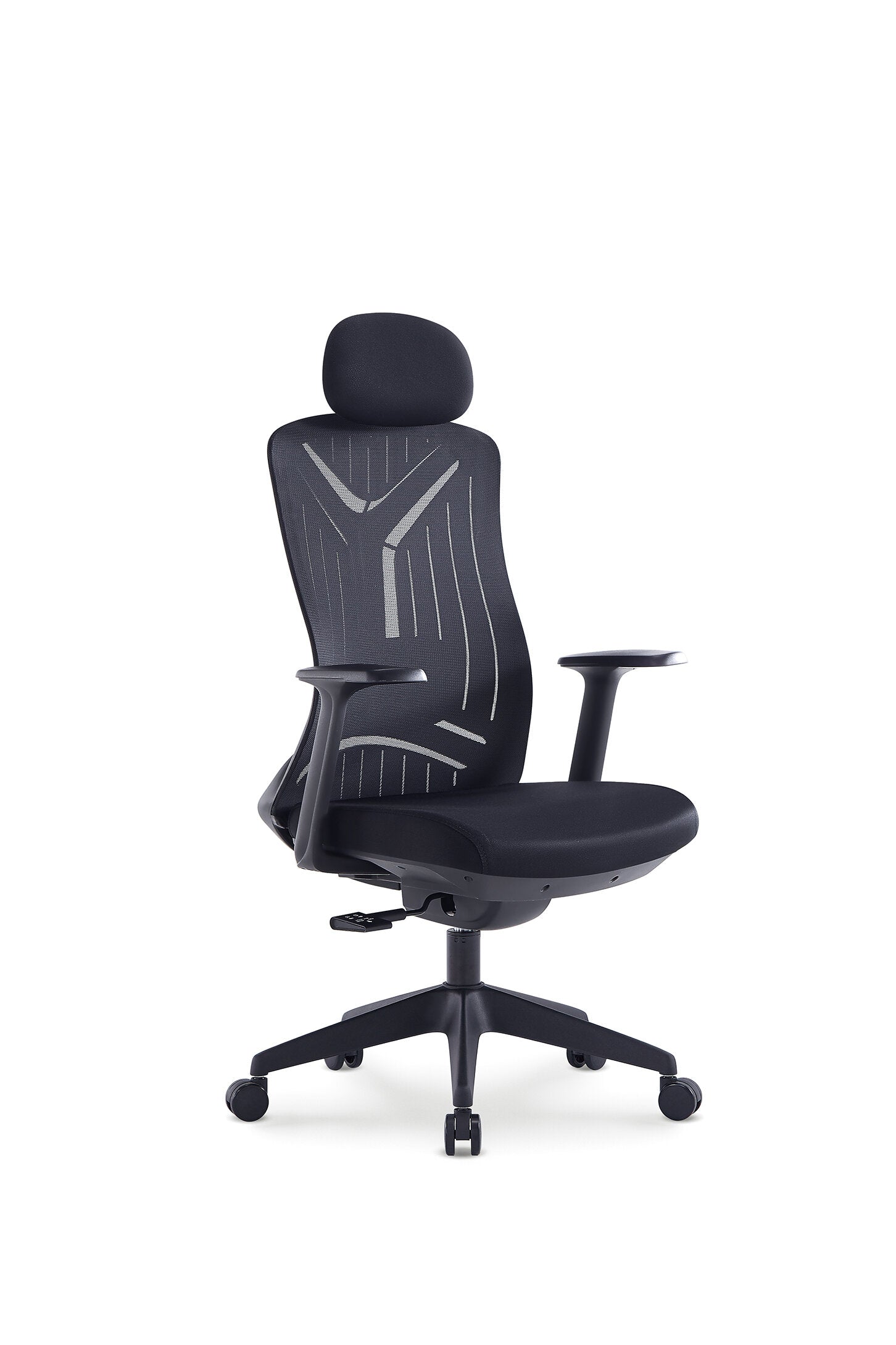 Scaun ergonomic profesional Core dumonde cu tetiera reglabila, mecanism multifunctional inclinare/blocare, cotiere ultra moi, MESH, negru
