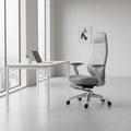 Scaun ergonomic profesional modern Prime dumonde, cotiere reglabile 4D ultra moi, baza din aluminiu, mecanism multifunctional inclinare/blocare, gri