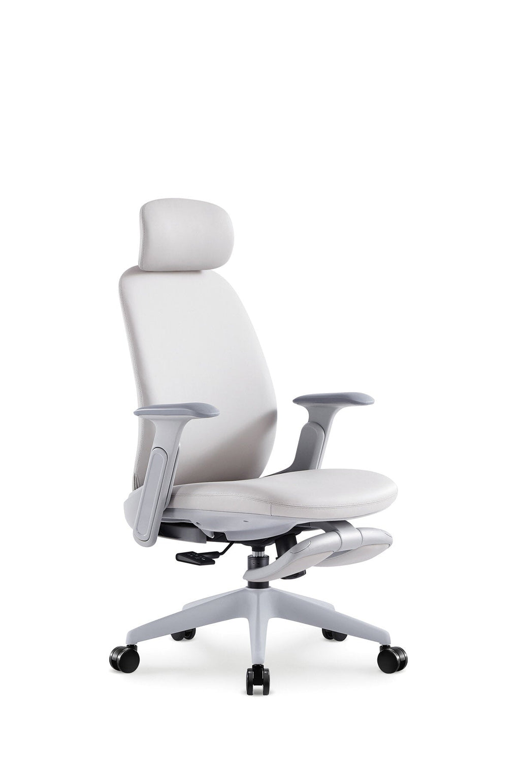 Scaun ergonomic profesional Zenith dumonde cu tetiera reglabila 2D, cotiere 2D ultra moi, mecanism multifunctional inclinare/blocare, suport picoare, gri