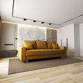 Canapea extensibilă dumonde cu ladă de depozitare si sezut confortabil din spuma high-density, Kronos Royal Mustar 210x100 cm