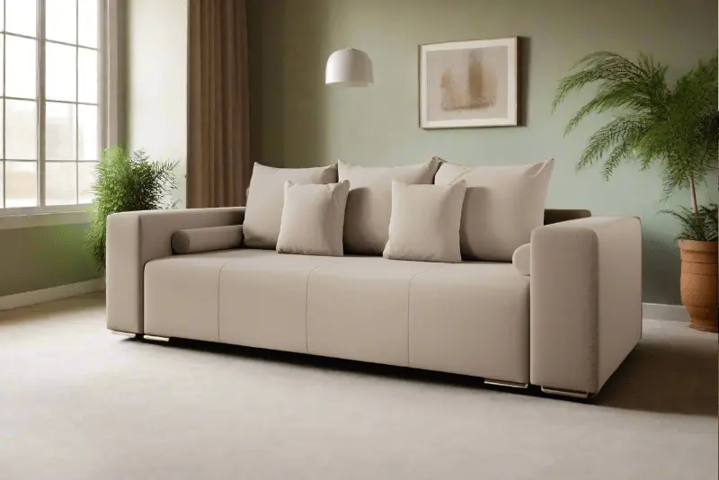 Canapea extensibilă dumonde cu ladă de depozitare si sezut confortabil din spuma high-density, Marbela Bej 245x100 cm