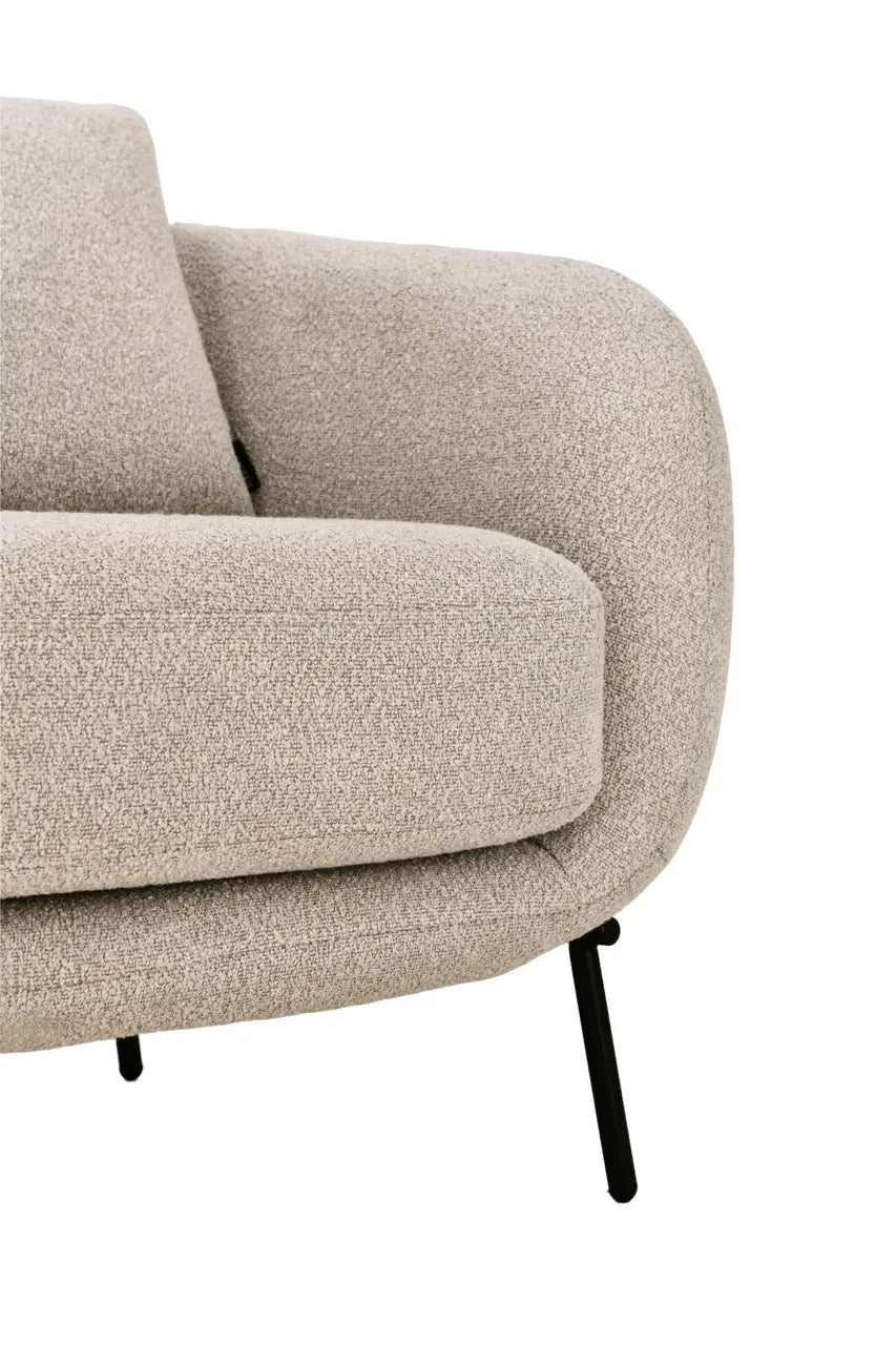 Fotoliu dumonde tapitat Bej modern Mateo 77x83cm
