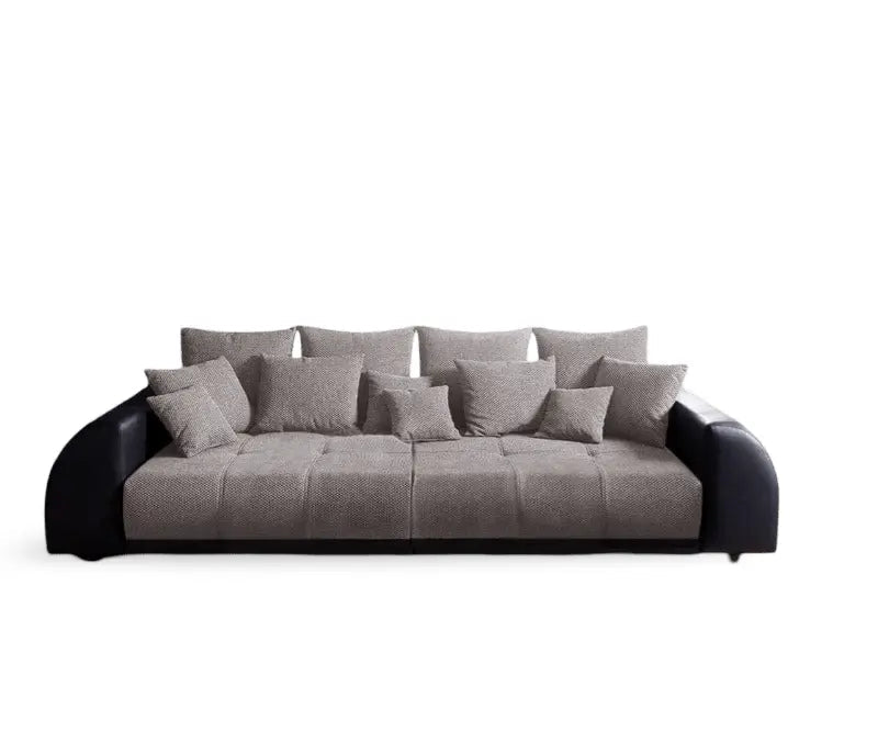 Canapea extensibilă dumonde cu 2 lăzi de depozitare si sezut confortabil din spuma high-density, Verona Magma Black 310x100 cm