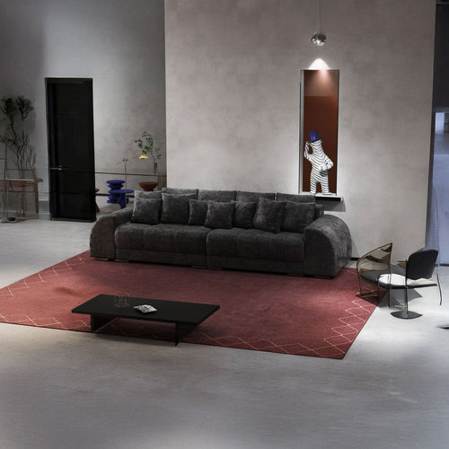 Canapea extensibilă dumonde cu 2 lăzi de depozitare si sezut confortabil din spuma high-density, Verona Euphoria Black 310x100 cm
