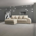 Colțar extensibil dumonde cu ladă de depozitare si sezut confortabil din spuma high-density, Verona Enjoy Camel 290x185 cm