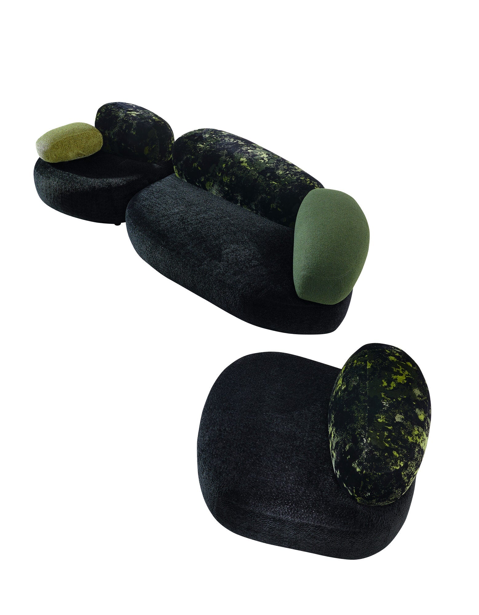 Set canapea dumonde + 2 fotolii cu sezut confortabil din spuma high-density Serene 220x 134 cm