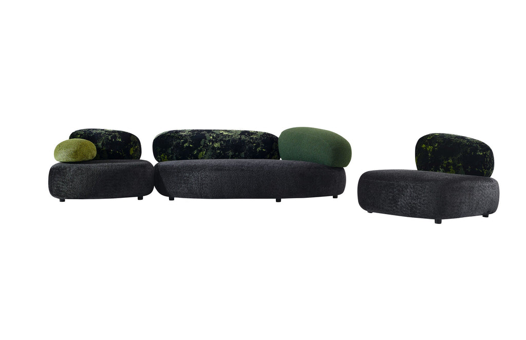 Set canapea dumonde + 2 fotolii cu sezut confortabil din spuma high-density Serene 220x 134 cm