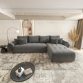 Colțar extensibil dumonde cu ladă de depozitare si sezut confortabil din spuma high-density, Berlin XL Ambience Grey II 350x185 cm