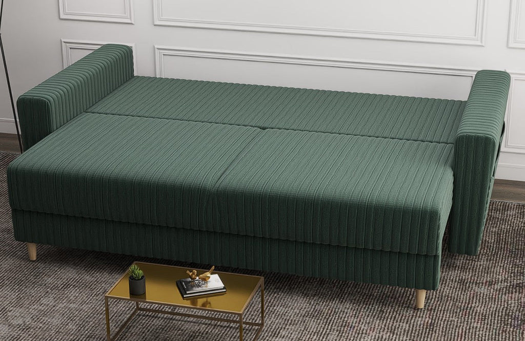Canapea extensibilă dumonde cu ladă de depozitare si sezut confortabil din spuma high-density, Summer Ambience Verde 225x100 cm