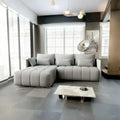 Colțar extensibil dumonde cu ladă de depozitare si sezut confortabil din spuma high-density, Malta Enjoy Silver 235x185 cm