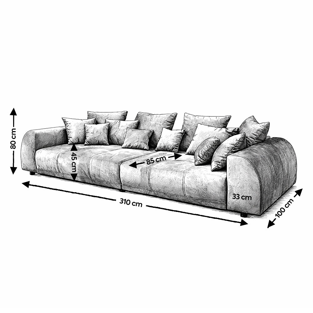 Canapea extensibilă dumonde cu 2 lăzi de depozitare si sezut confortabil din spuma high-density, Verona Enjoy Flamingo 310x100 cm