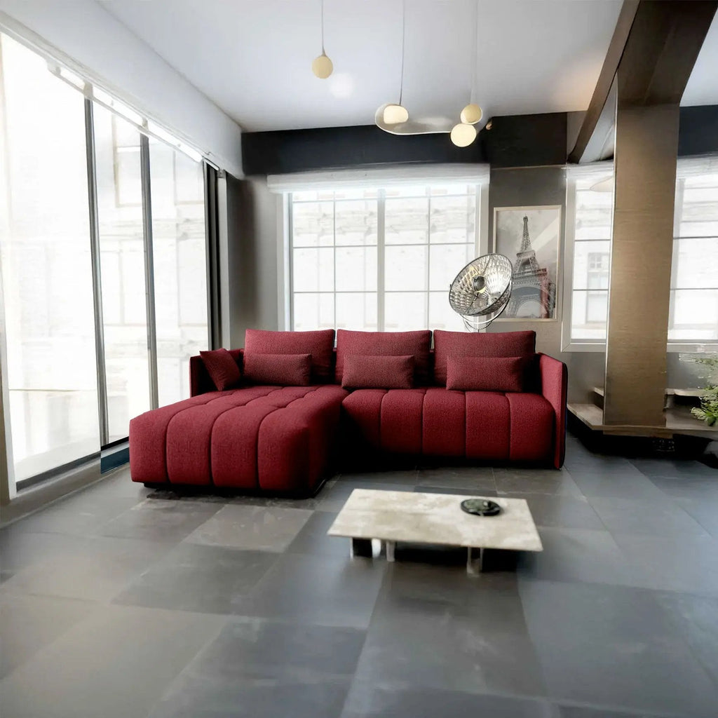 Colțar extensibil dumonde cu ladă de depozitare si sezut confortabil din spuma high-density, Malta Enjoy Winery 235x185 cm