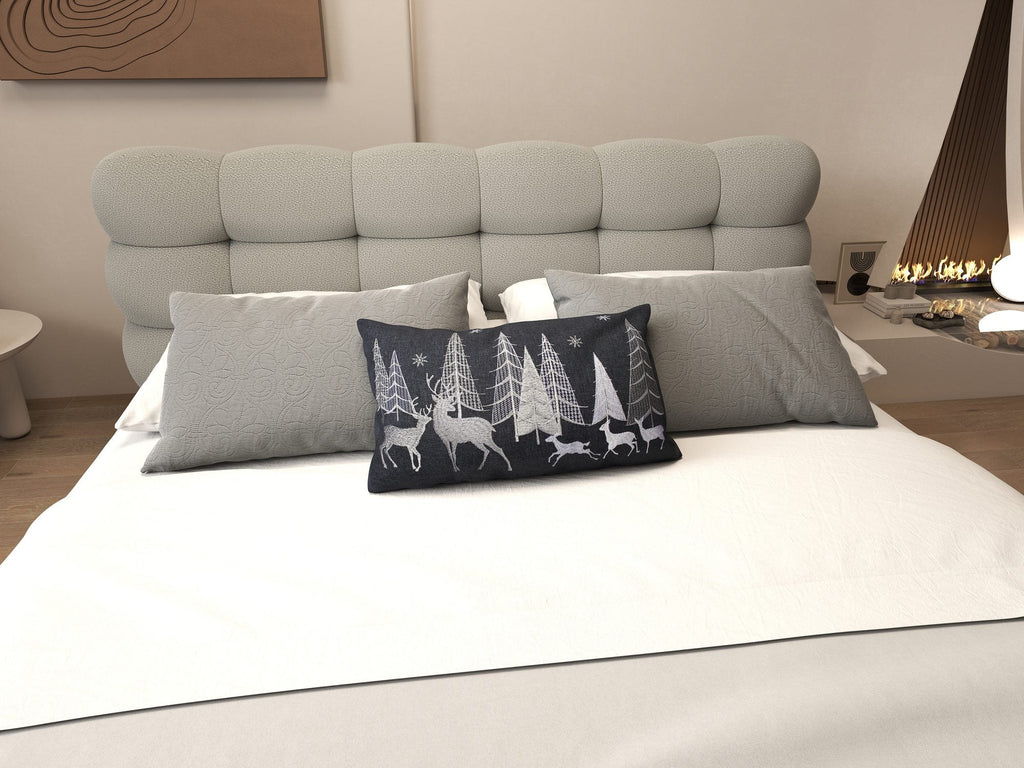 Pat dormitor dumonde, tapitat gri cu LED "floating bed" Cloud 160x200 cm, somiera inclusa