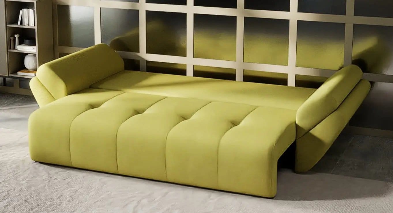 Canapea extensibilă dumonde cu ladă de depozitare si sezut confortabil din spuma high-density, Berlin Enjoy Green 250x100 cm