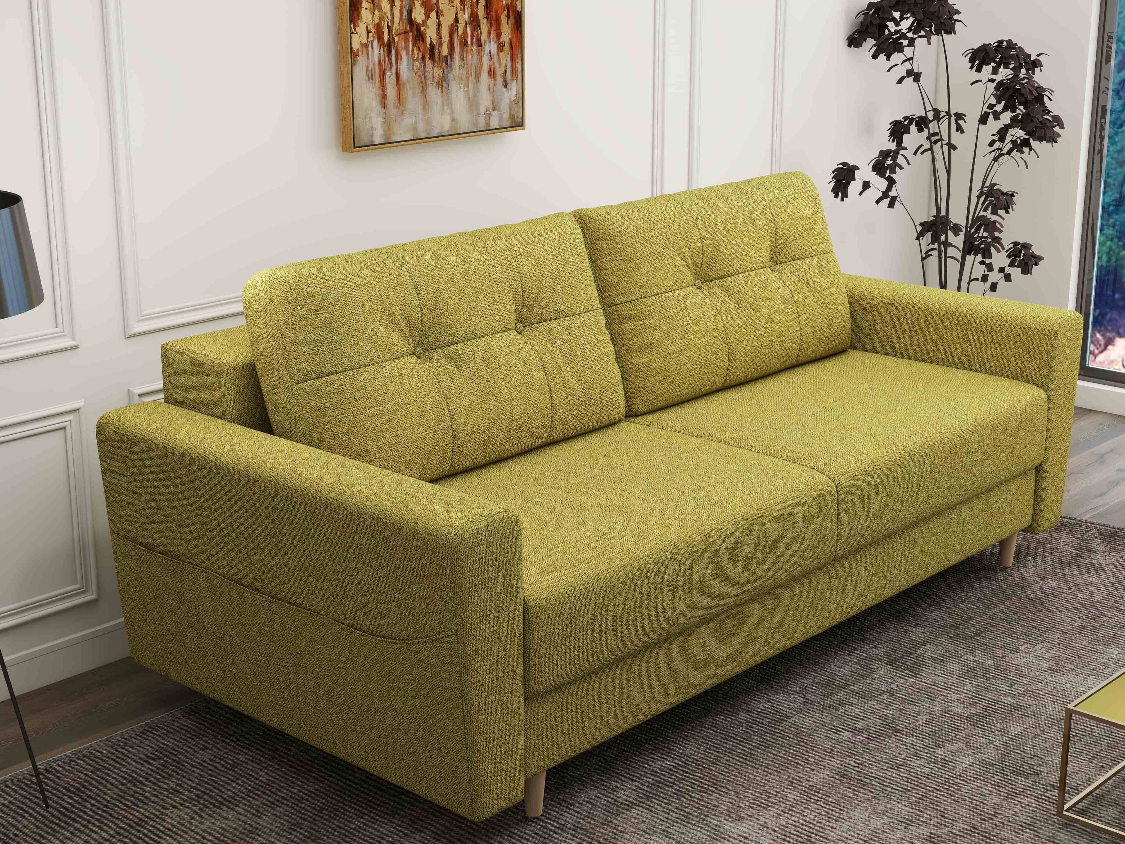 Canapea extensibilă dumonde cu ladă de depozitare si sezut confortabil din spuma high-density, Summer Enjoy Verde 225x100 cm