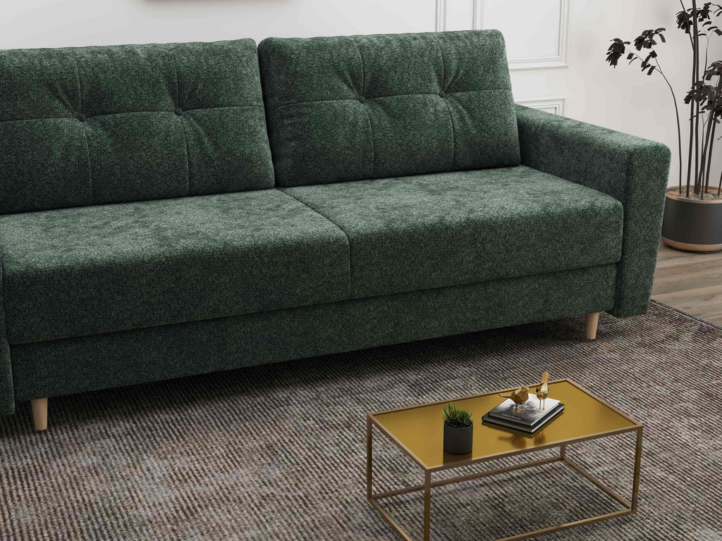 Canapea extensibilă dumonde cu ladă de depozitare si sezut confortabil din spuma high-density, Summer Euphoria Verde 225x100 cm