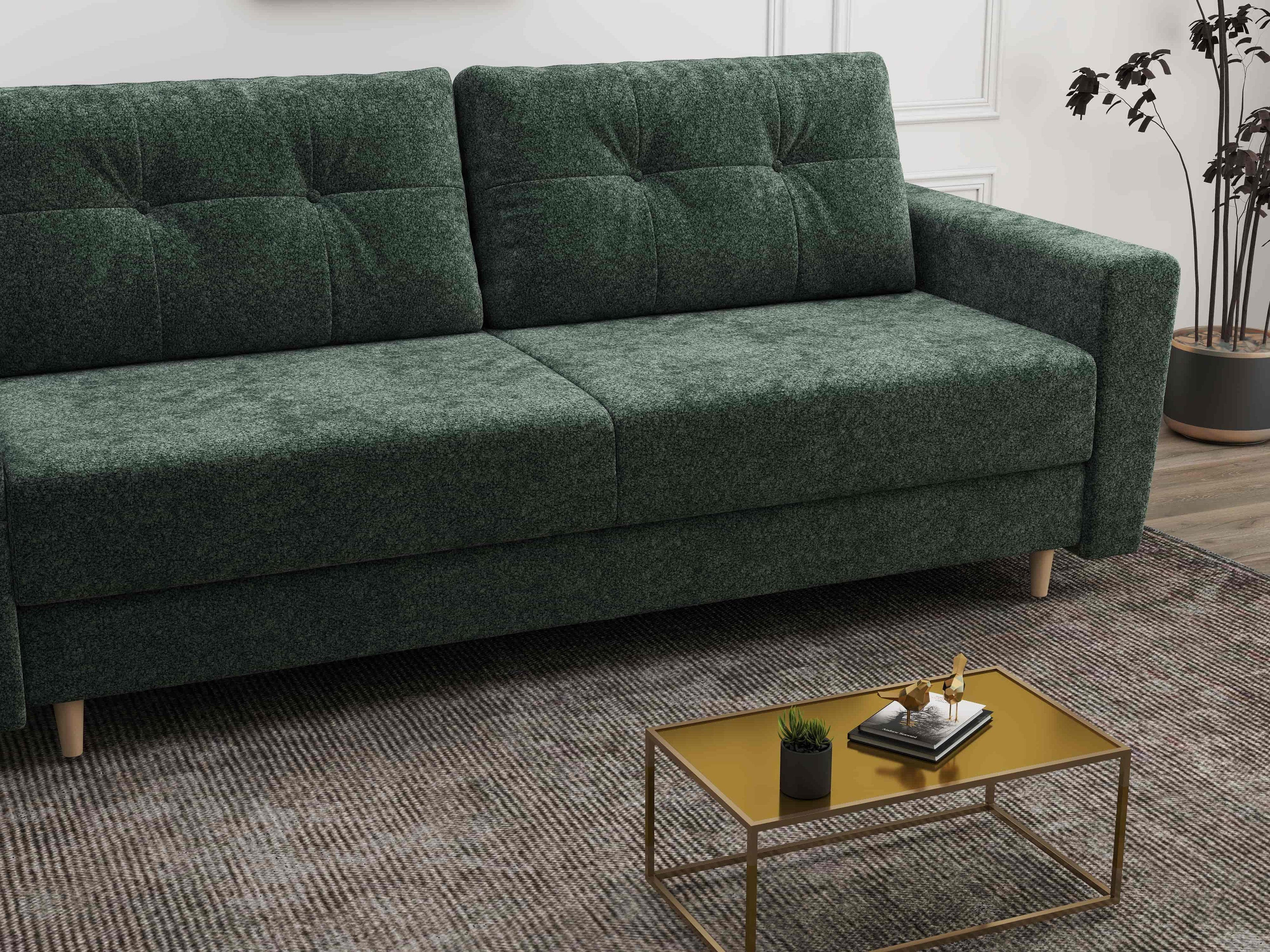 Canapea extensibilă dumonde cu ladă de depozitare si sezut confortabil din spuma high-density, Summer Euphoria Verde 225x100 cm