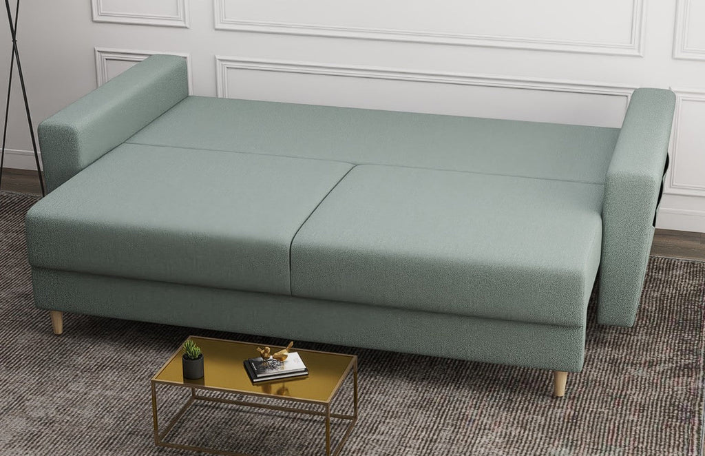 Canapea extensibilă dumonde cu ladă de depozitare si sezut confortabil din spuma high-density, Summer Enjoy Mint 225x100 cm