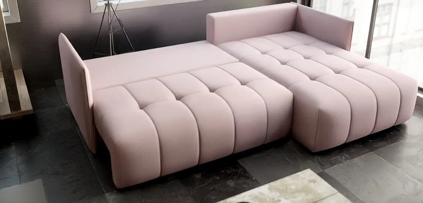 Colțar extensibil dumonde cu ladă de depozitare si sezut confortabil din spuma high-density, Malta Enjoy Flamingo II 235x185 cm