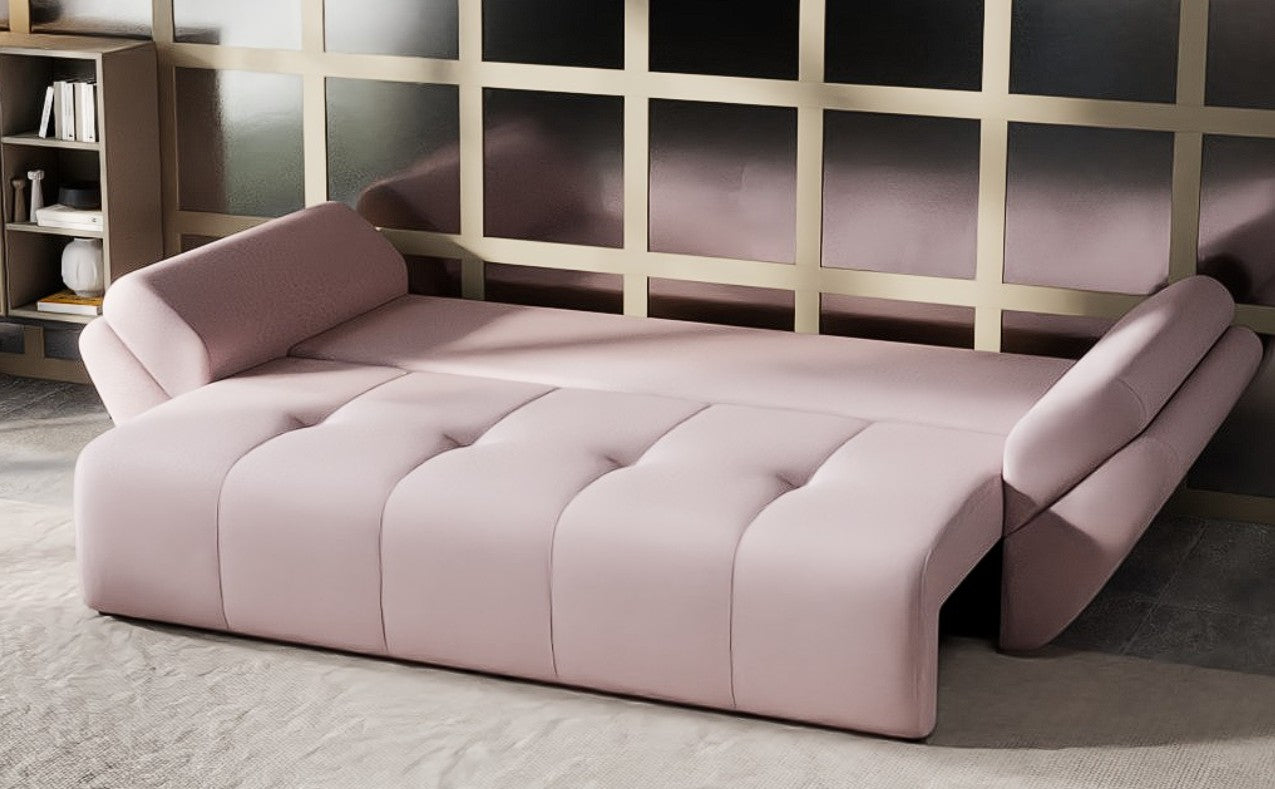 Canapea extensibilă dumonde cu ladă de depozitare si sezut confortabil din spuma high-density, Berlin Enjoy Flamingo 250x100 cm