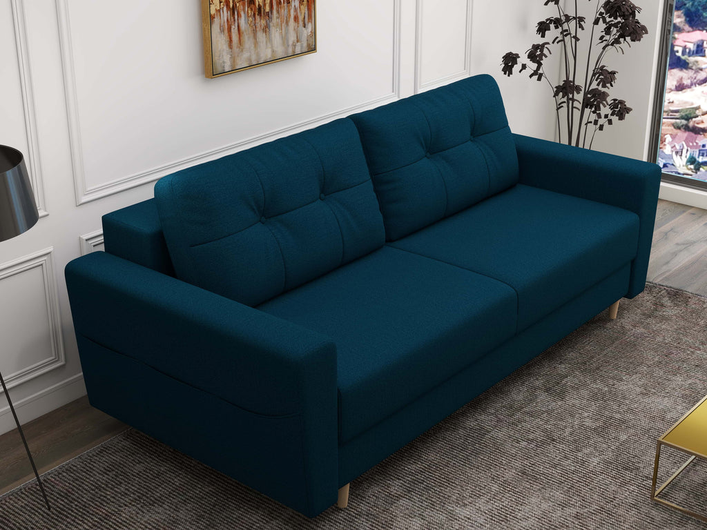 Canapea extensibilă dumonde cu ladă de depozitare si sezut confortabil din spuma high-density, Summer Enjoy Petrol 225x100 cm