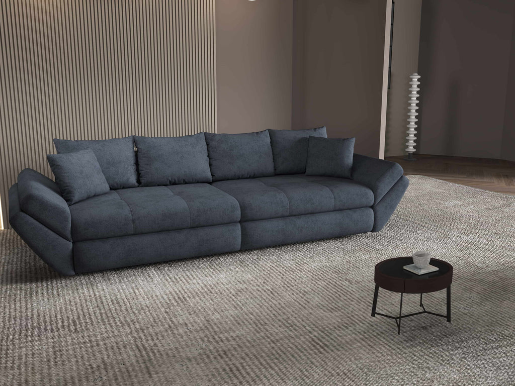 Canapea extensibilă dumonde cu ladă de depozitare si sezut confortabil din spuma high-density, Loana Enjoy Antracit 300x100 cm