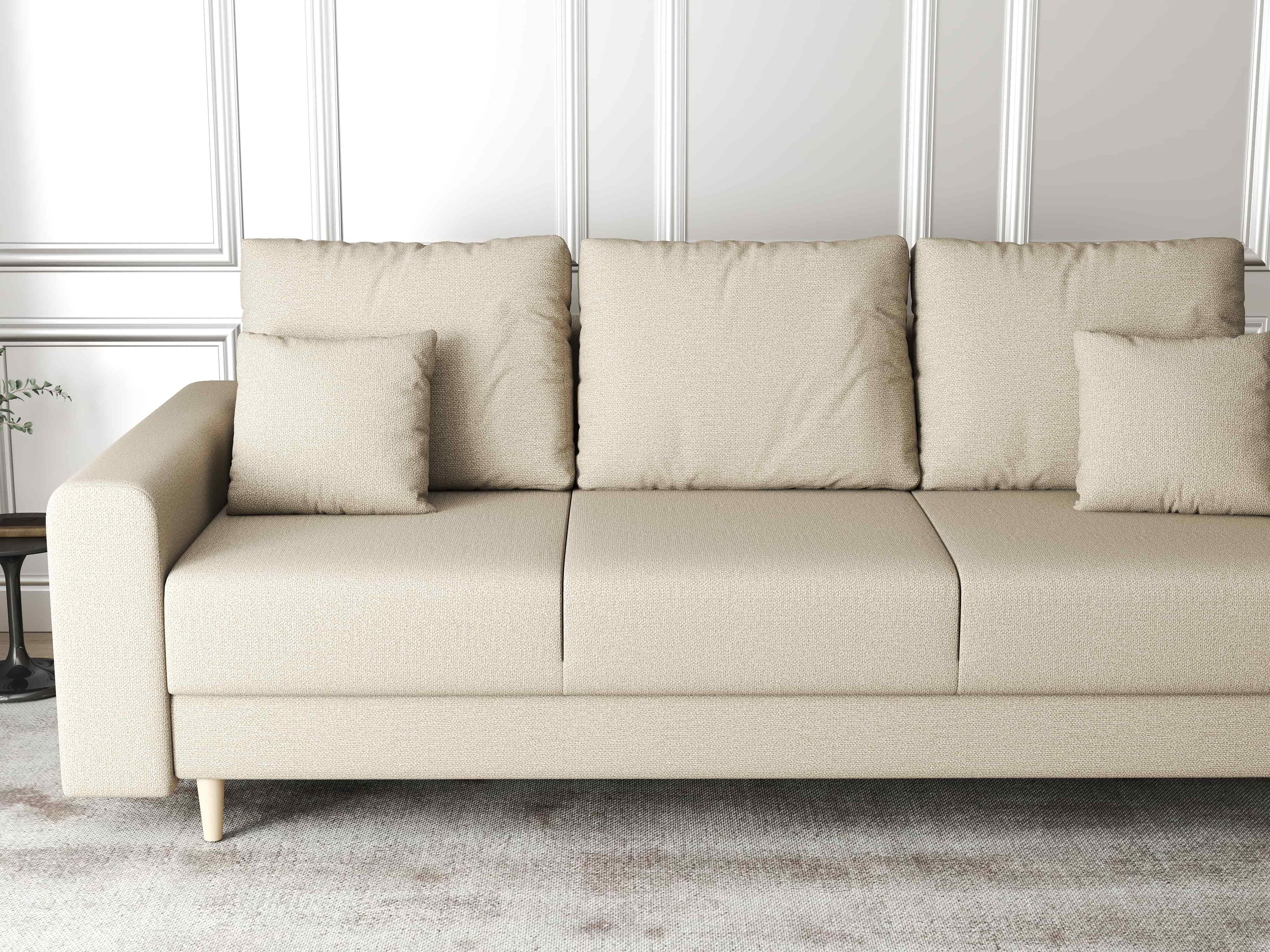Canapea extensibilă dumonde cu ladă de depozitare si sezut confortabil din spuma high-density, Kronos Enjoy Camel 210x100 cm