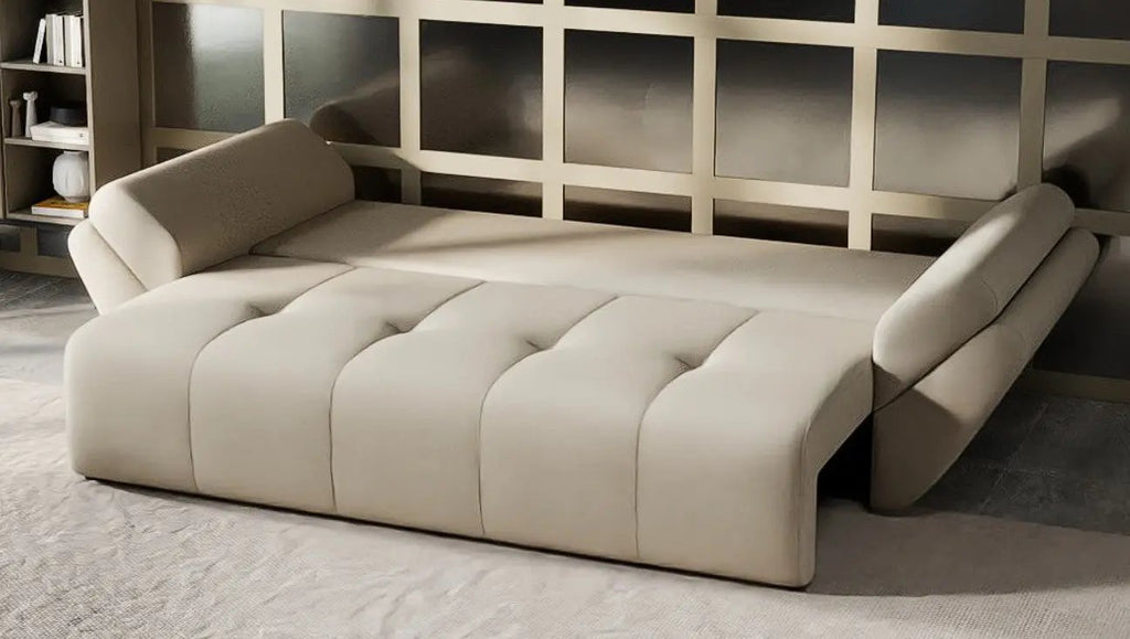 Canapea extensibilă dumonde cu ladă de depozitare si sezut confortabil din spuma high-density, Berlin Enjoy Camel 250x100 cm