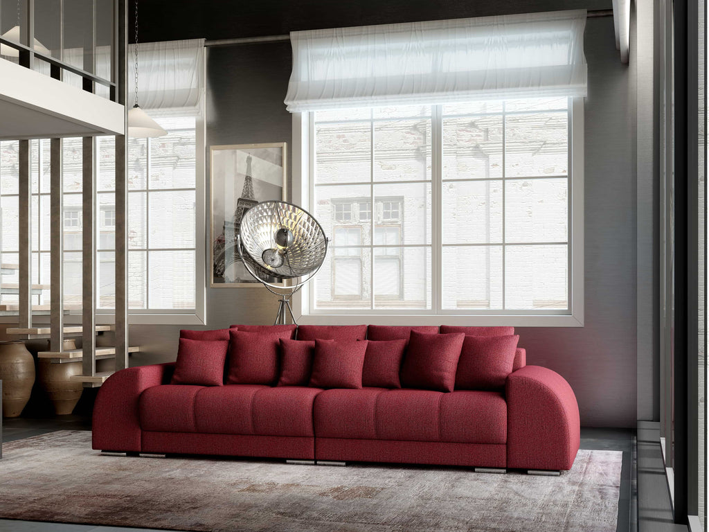 Canapea extensibilă dumonde cu 2 lăzi de depozitare si sezut confortabil din spuma high-density, Verona Enjoy Red 310x100 cm