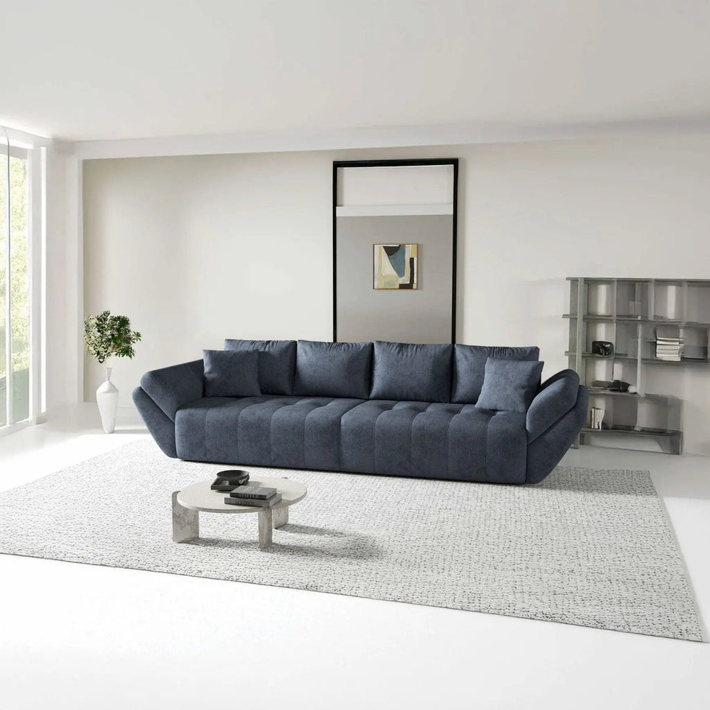 Canapea extensibilă dumonde cu ladă de depozitare si sezut confortabil din spuma high-density, Berlin Antracit 300x100 cm