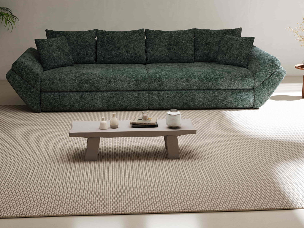 Canapea extensibilă dumonde cu ladă de depozitare si sezut confortabil din spuma high-density, Loana Euphoria Verde 300x100 cm