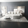 Colțar extensibil dumonde cu ladă de depozitare si sezut confortabil din spuma high-density, Verona Euphoria Ivory II 290x185 cm