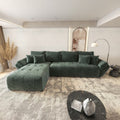 Colțar extensibil dumonde cu ladă de depozitare si sezut confortabil din spuma high-density, Berlin XL Euphoria Green 350x185 cm