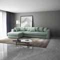 Colțar extensibil dumonde cu ladă de depozitare si sezut confortabil din spuma high-density, Gloria Ambience Mint 320x183 cm